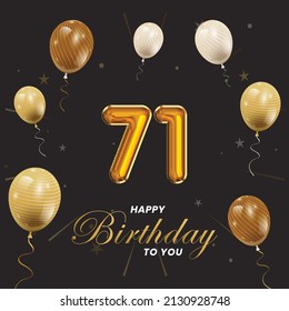 Happy 71st Birthday Greeting Card Vector Stock Vector Royalty Free