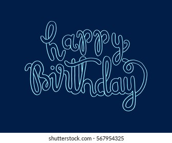 Happy Birthday Greeting Card Modern Calligraphy Stock Vector Royalty