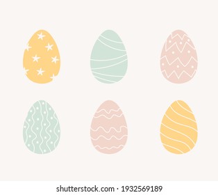 Happy Easter Set Easter Eggs Different Stock Vector Royalty Free