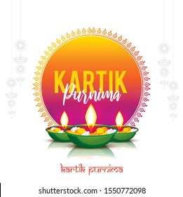 Happy Kartik Purnima Festival Background Stock Vector Royalty Free