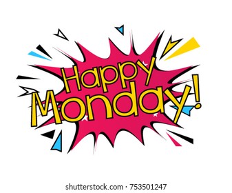 Happy Monday Beautiful Greeting Card Poster Stock Vector Royalty Free