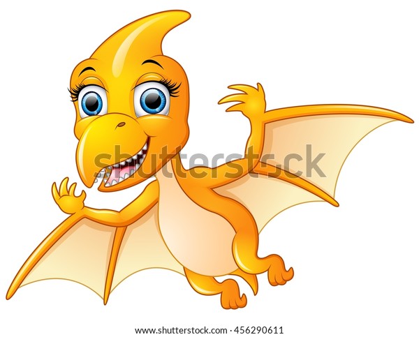 Happy Pterodactyl Flying Stock Vector Royalty Free