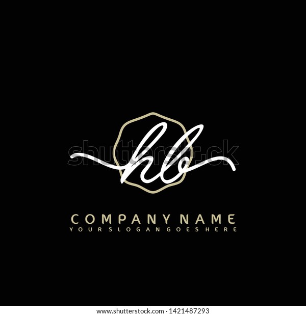 Hb Initial Handwriting Logo Concept Stock Vector Royalty Free