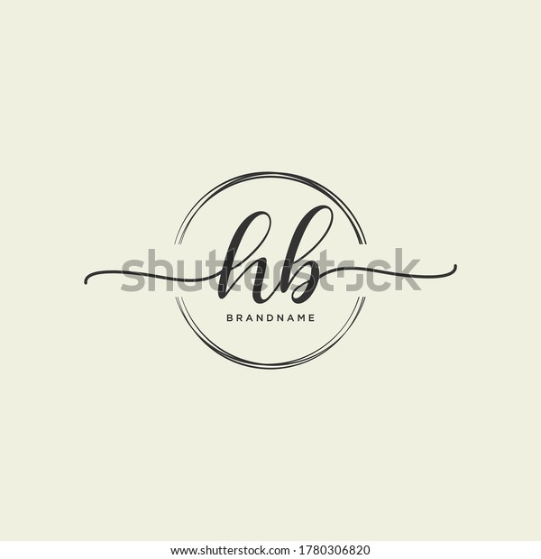 Hb Initial Handwriting Logo Vector Stock Vector Royalty Free