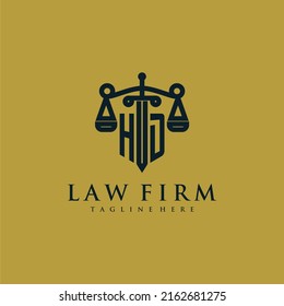 Hd Initial Monogram Lawfirm Logo Sword Stock Vector Royalty Free