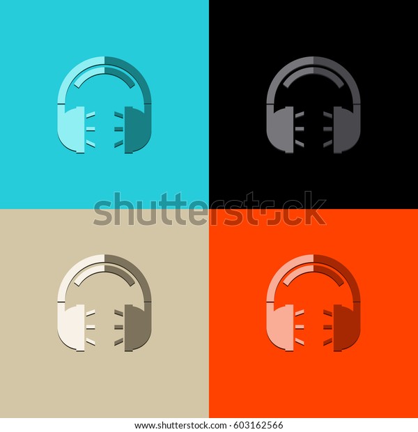 Headphone Music Icon Vector Logo Stock Vector Royalty Free