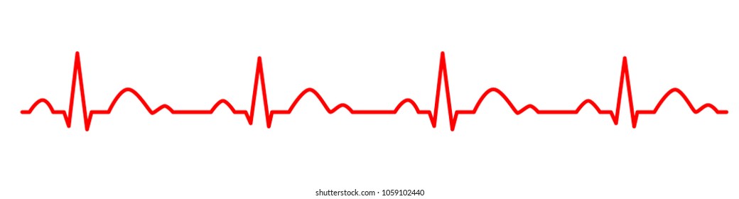 Heartbeat Line Cardiogram Electrocardiogram Vector Illustration