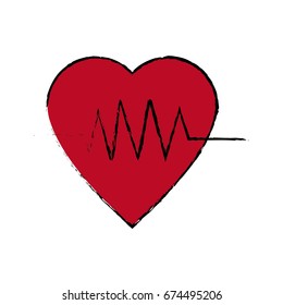 Heartbeat Line Heart Cardio Analysis Medicine Stock Vector Royalty