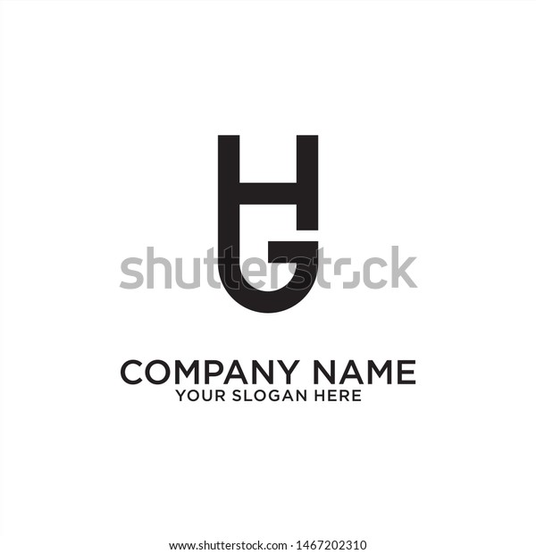 Hg Gh Letter Logo Design Stock Vector Royalty Free