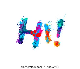 Hi Vector Font Inscription Splash Paint Stock Vector Royalty Free