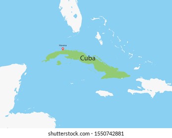 High Detailed Map Cuba Capital Vector Stock Vector Royalty Free