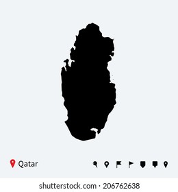 Country Asia Qatar Map Stock Vector Royalty Free 1362539996