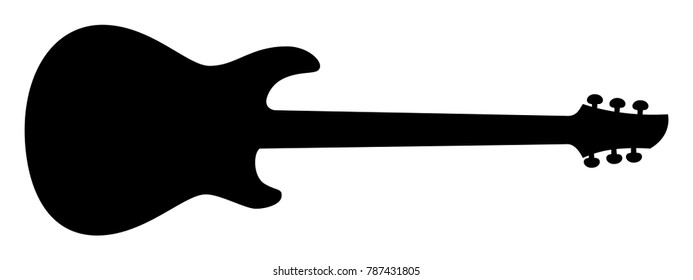 Acoustic Guitar Black Silhouette Music Instrument Stock Vector Royalty