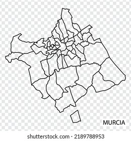 High Quality Map Murcia City Spain Stock Vector Royalty Free