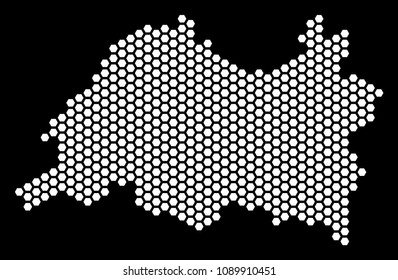 Honeycomb Tatarstan Map Vector Territorial Scheme Stock Vector Royalty