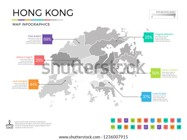 Hong Kong Map Infographics Editable Separated Stock Vector Royalty