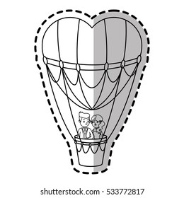 Hot Air Balloon Heart Design Vector De Stock Libre De Regal As