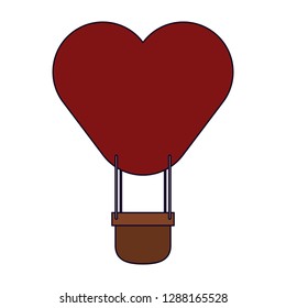 Hot Air Balloon Heart Shaped Stock Vector Royalty Free 1288165528