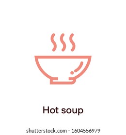 Hot Soup Outline Icon Vector Stock Vector Royalty Free