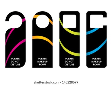 Hotel Do Not Disturb Door Hanger Stock Vector Royalty Free 196724564