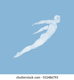 Hovering Air Man Floating Air 3d Stock Vector Royalty Free 552486793