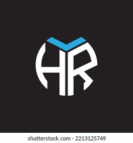 Hr Letter Logo Design On Black Stock Vector Royalty Free