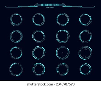 Hud Interface Round Frames Borders Vector Stock Vector Royalty Free