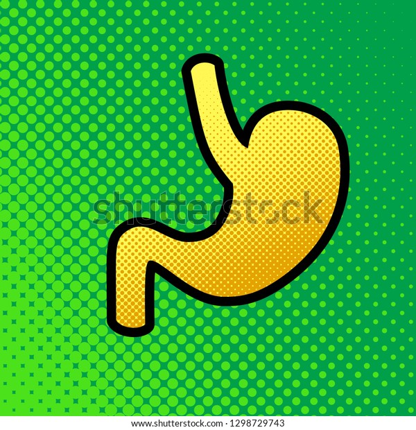 Human Anatomy Stomach Sign Vector Pop Stock Vector Royalty Free