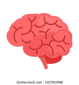 Human Brain Vector Illustration Flat Cartoon Stock Vector Royalty Free