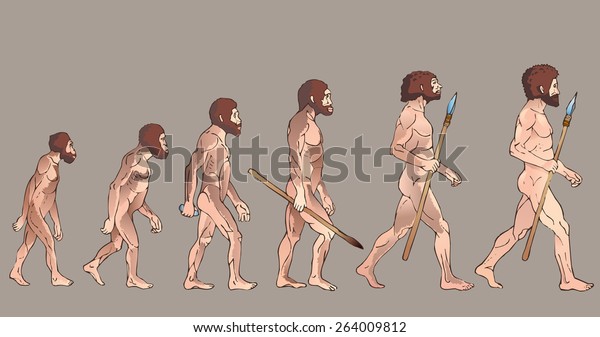 Human Evolution Vector Illustration Man Evolution Stock Vector Royalty