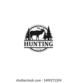 Hunting Deer Adventure Outdoor Logo Design Vector De Stock Libre De