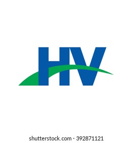 Hv Initial Overlapping Swoosh Letter Logo Stock Vector Royalty Free