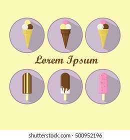 Ice Cream Collection Vector Illustration Stock Vector Royalty Free