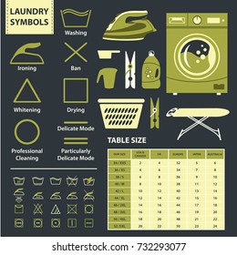 Icon Set Laundry Symbols Vector Illustration Stock Vector Royalty Free