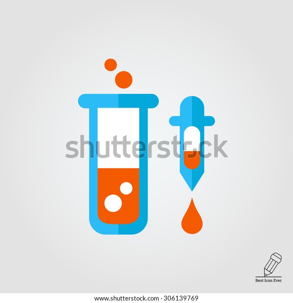 Icon Test Tube Bubbling Liquid Pipette Stock Vector Royalty Free