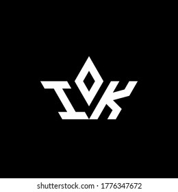 Ik Monogram Logo Crown Shape Luxury Stock Vector Royalty Free