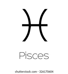 Illustrated Zodiac Symbol Pisces Stock Vector Royalty Free 326170604