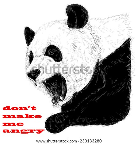 Illustration Angry Panda Vector Eps Stock Vector Royalty Free