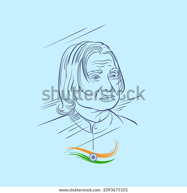 Illustration Apj Abdul Kalam Former President Stock Vector Royalty