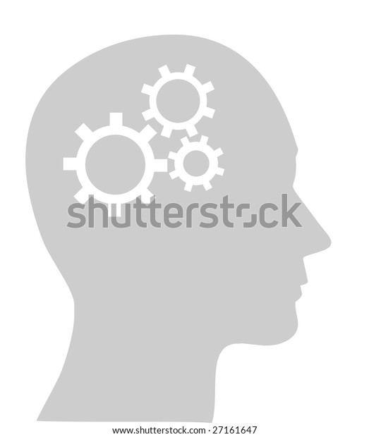 Illustration Cogs Gears Human Head Vector Stock Vector Royalty Free