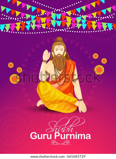 Illustration Day Honoring Celebration Guru Purnima Stock Vector