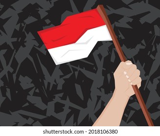 Hand Hold Indonesian Flag Stock Vectors Images Vector Art Shutterstock