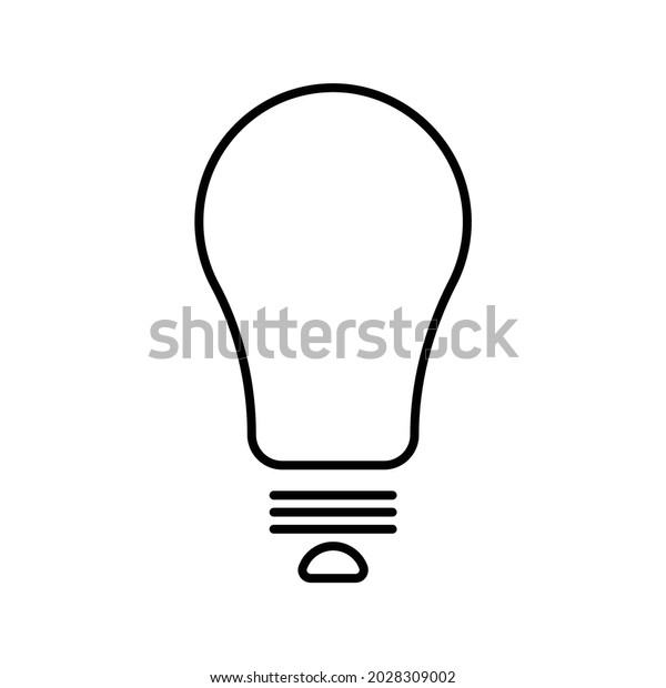 Illustration Lamp Icon Black White Outline Stock Vector Royalty Free