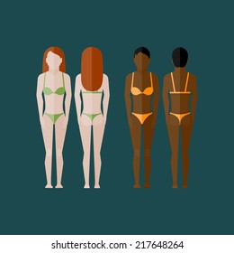 Illustration Naked Women Body Front Back Stock Vector Royalty Free