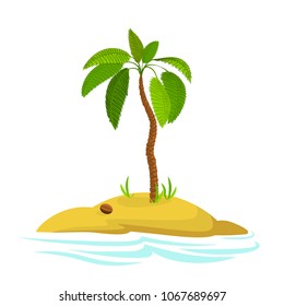 Illustration Palm Tree On Island Decorative Stock Vector Royalty Free