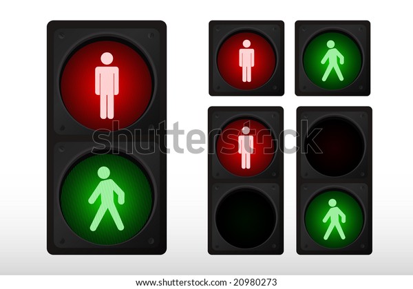 Illustration Pedestrian Traffic Light Stock Vector Royalty Free