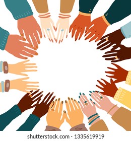 Illustration Peoples Hands Different Skin Color