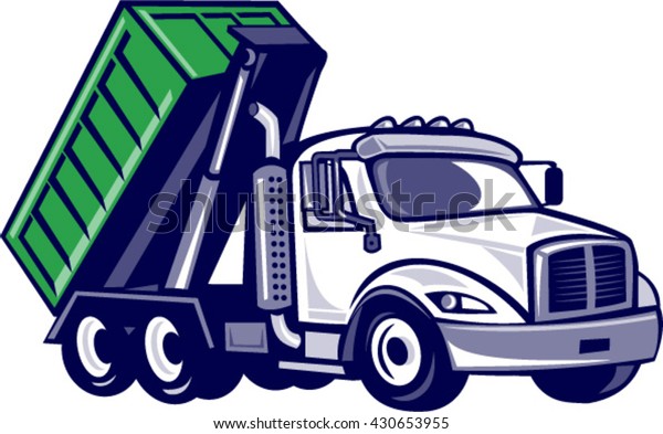 Illustration Rolloff Truck Container Bin On