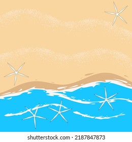 Illustration Sea Waves Beach Starfish Marine Stock Vector Royalty Free