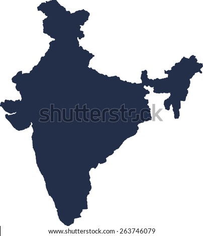 India Vector Map High Detailed Stock Vector Royalty Free